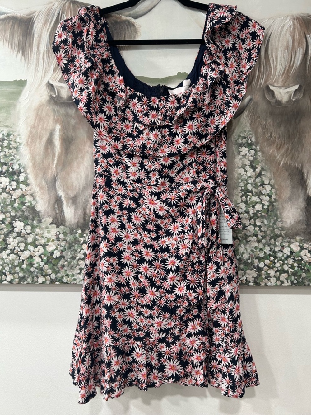 Charles Henry Floral Wrap Dress